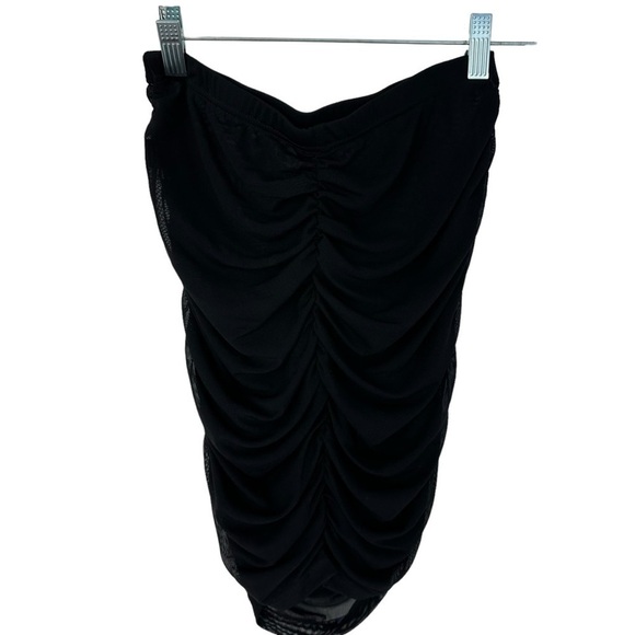 SHEIN SXY BLACK RUCHED SHEER MESH  SKIRT SIZE XS/S - Picture 7 of 8